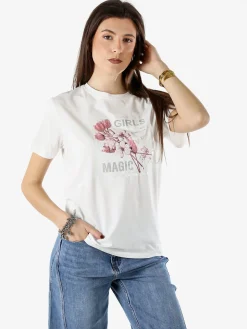 Monte Cervino T-shirt donna in cotone con stampa - rosa