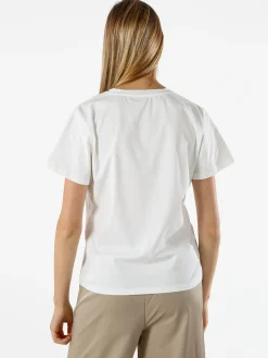 Monte Cervino T-shirt donna in cotone con stampa - bianco
