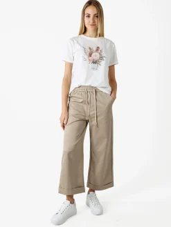 Monte Cervino T-shirt donna in cotone con stampa - bianco