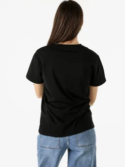 Monte Cervino T-shirt donna in cotone con stampa - nero