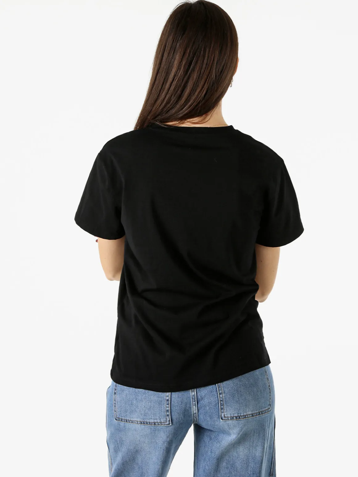 Monte Cervino T-shirt donna in cotone con stampa - nero