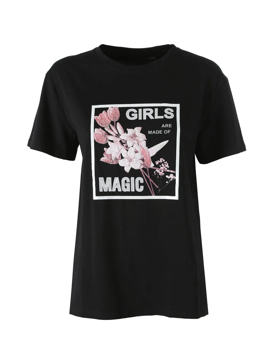 Monte Cervino T-shirt donna in cotone con stampa - nero