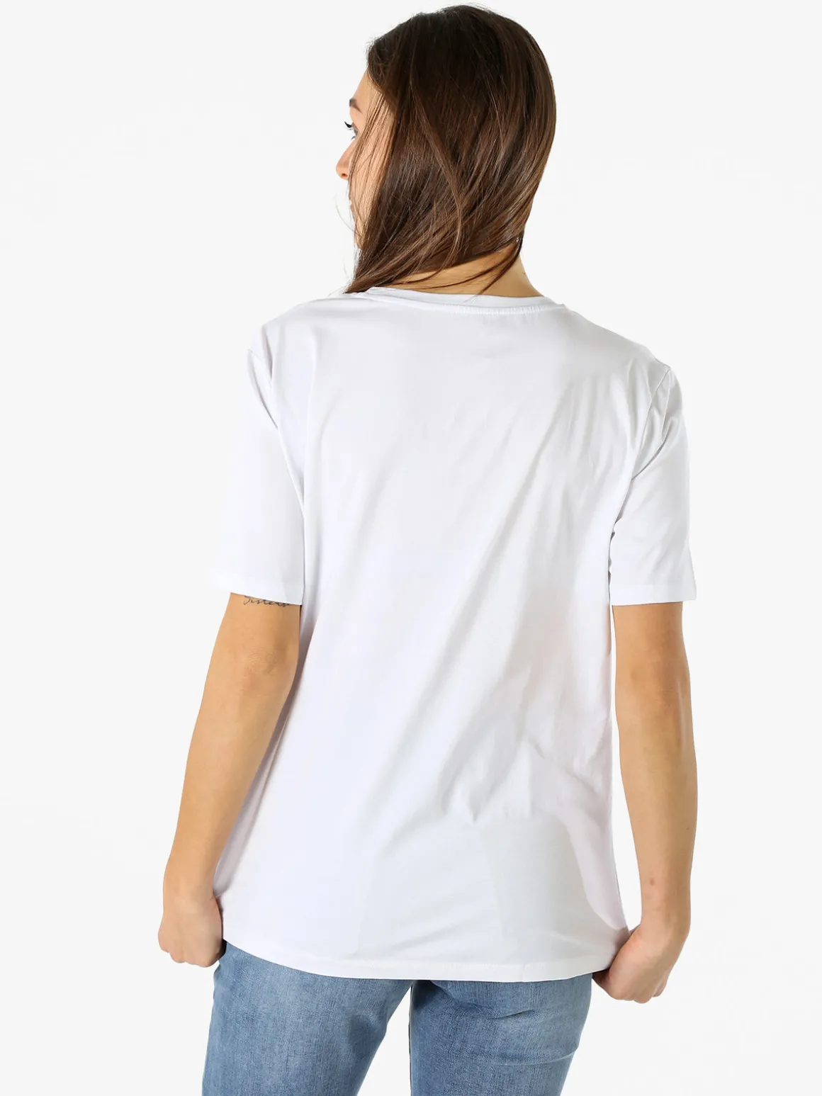 Monte Cervino T-shirt donna orsetto in cotone - bianco