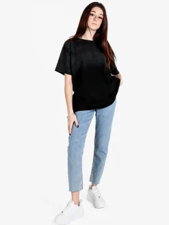 Monte Cervino T-shirt donna oversize in cotone con buchi
