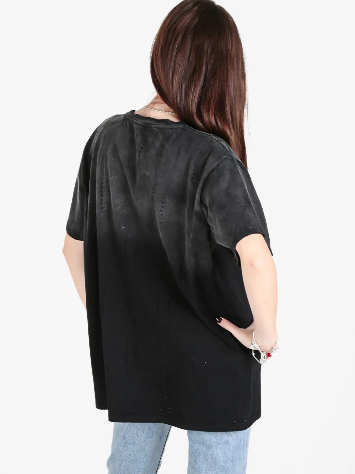 Monte Cervino T-shirt donna oversize in cotone con buchi