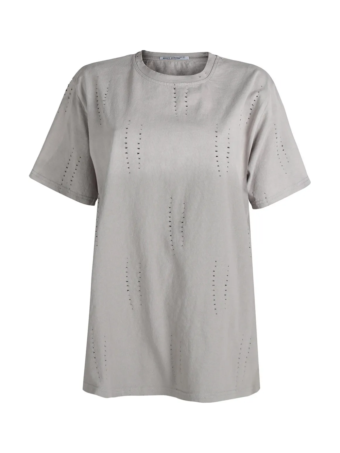 Monte Cervino T-shirt donna oversize in cotone con buchi