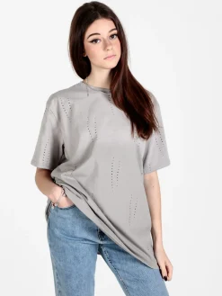 Monte Cervino T-shirt donna oversize in cotone con buchi