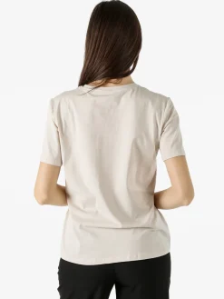 Monte Cervino T-shirt girocollo da donna in cotone con stampe - beige