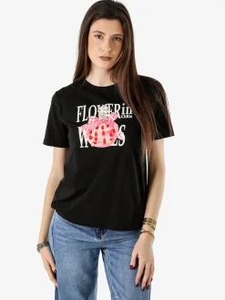 Monte Cervino T-shirt girocollo da donna in cotone con stampe - bianco