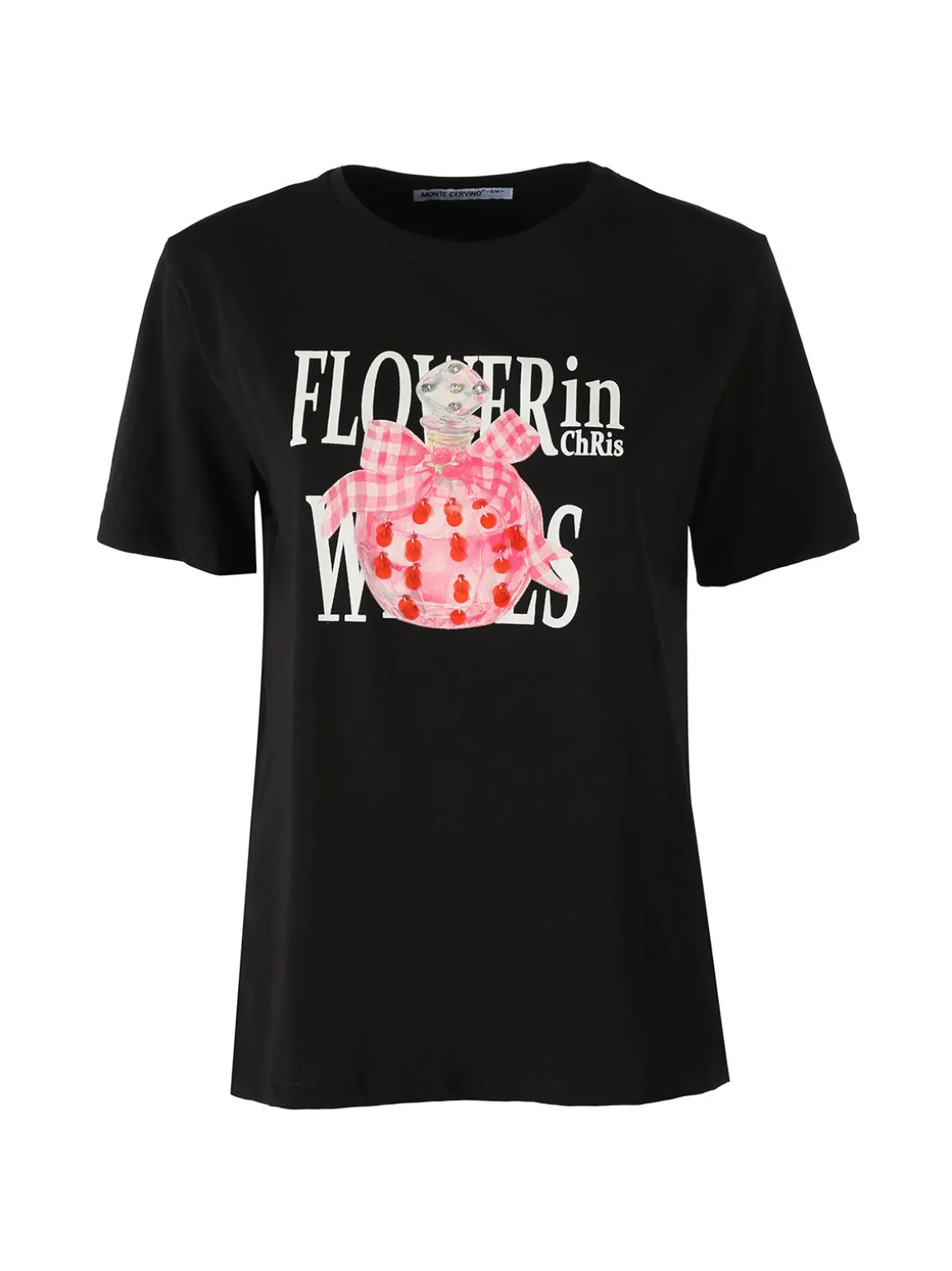 Monte Cervino T-shirt girocollo da donna in cotone con stampe - bianco
