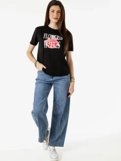 Monte Cervino T-shirt girocollo da donna in cotone con stampe - bianco
