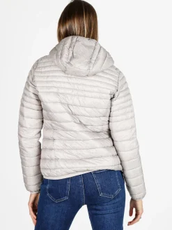 Mont Rose Giubbotto corto da donna con cappuccio e zip - beige