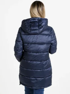 Mont Rose Giubbotto donna imbottito con cappuccio e zip - blu scuro