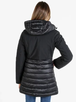 Mont Rose Giubbotto donna multistrato con cappuccio e zip - nero