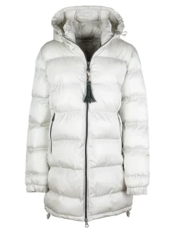 Mont Rose Giubbotto lungo da donna imbottito con cappuccio e zip