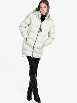 Mont Rose Giubbotto lungo da donna imbottito con cappuccio e zip