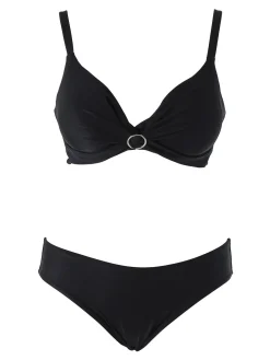 Moorea Beach Bikini donna con coppe imbottite senza ferretto e slip - nero