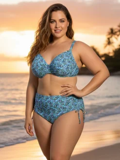 Moorea Beach Bikini donna con coppe imbottite e con ferretto e slip - turchese