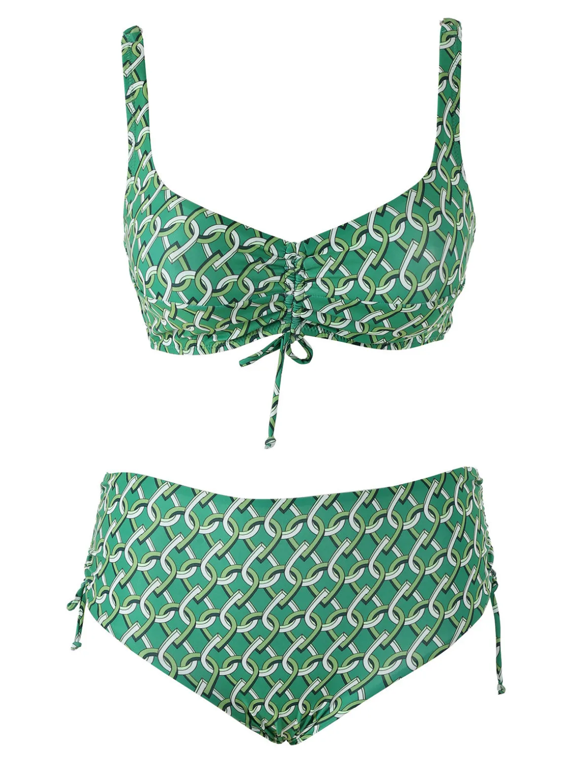 Moorea Beach Bikini donna sfoderato senza ferretto e slip con coulisse laterali - verde