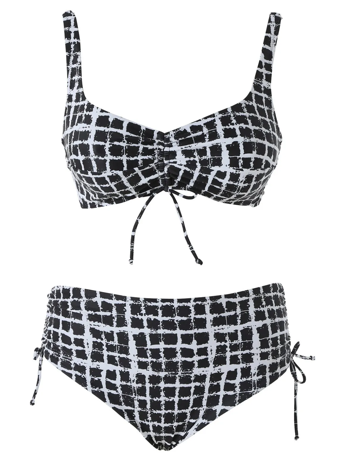 Moorea Beach Bikini donna sfoderato senza ferretto e slip con coulisse laterali - nero