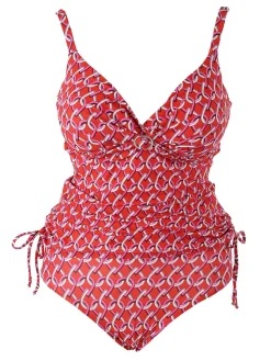 Moorea Beach Tankini donna con coppe imbottite senza ferretto e slip - rosso