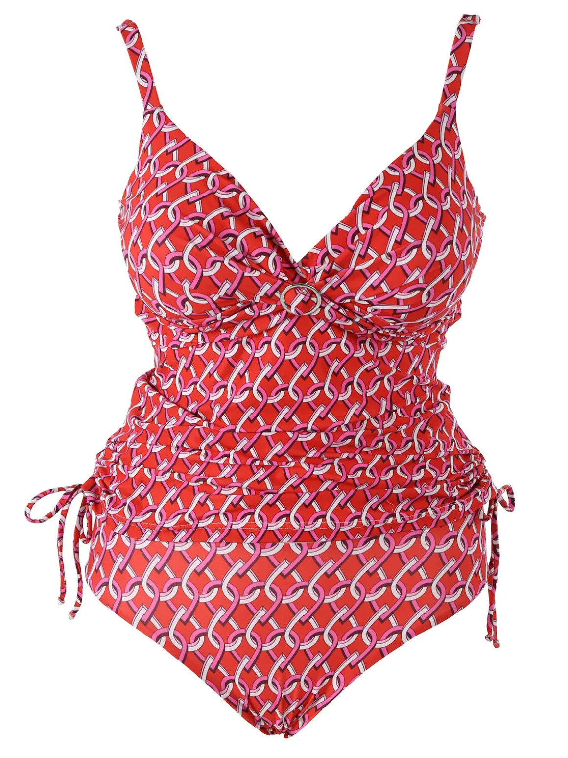 Moorea Beach Tankini donna con coppe imbottite senza ferretto e slip - rosso