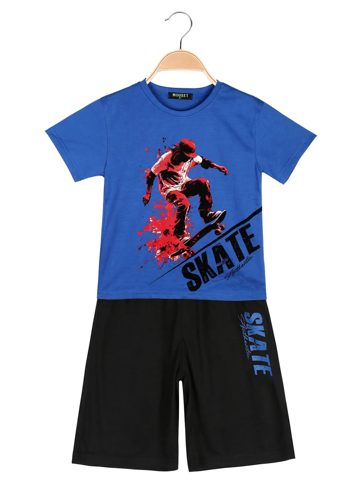 Mouset Completo corto da bambino con t-shirt skate e bermuda