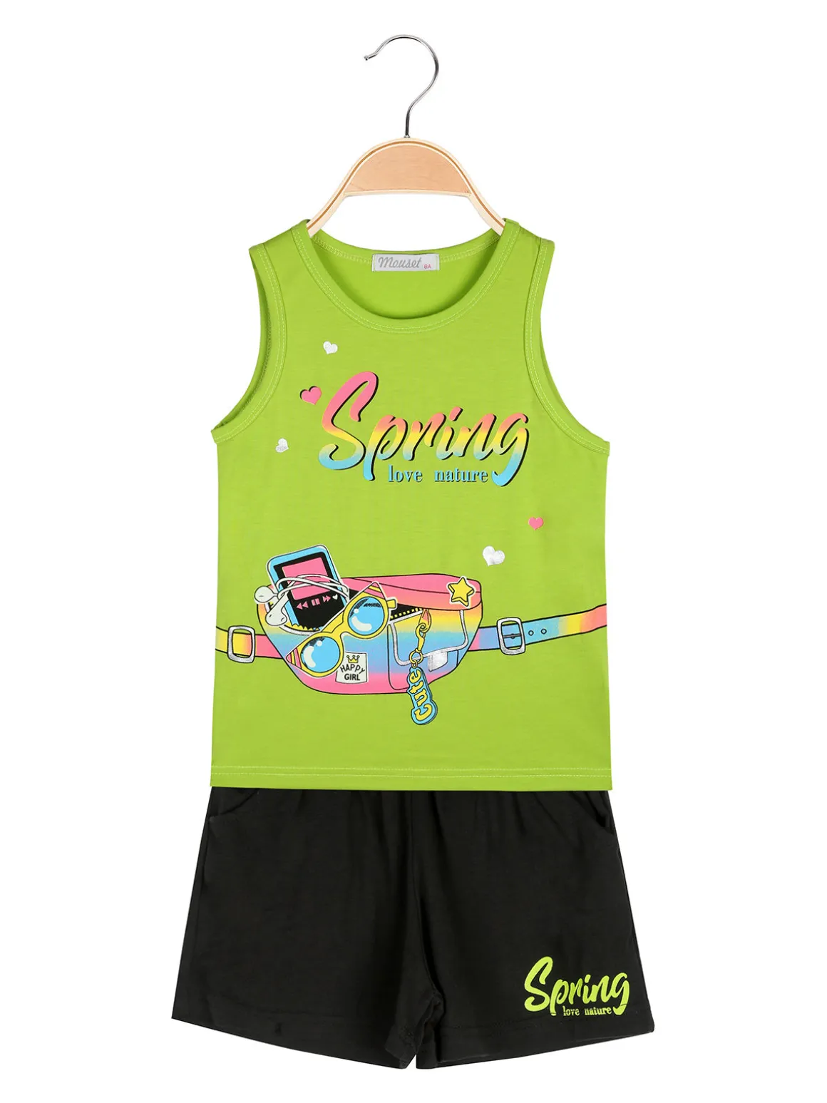 Mouset Completo corto da bambina con canotta e shorts