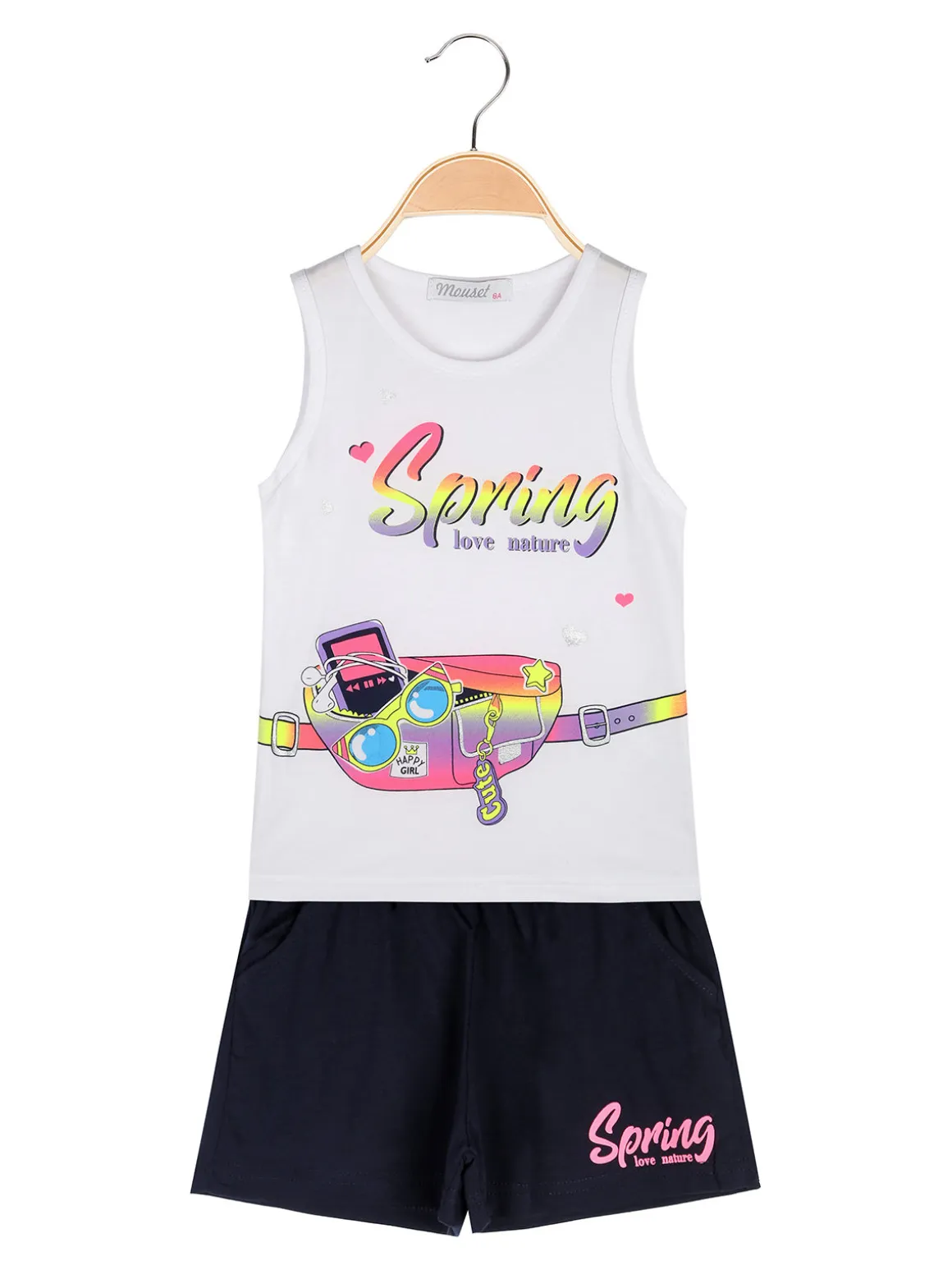 Mouset Completo corto da bambina con canotta e shorts
