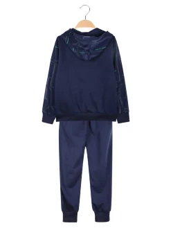Mouset Completo 3 pezzi da bambino con cappuccio e zip - blu