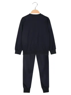Mouset Completo tuta da bambina 2 pezzi felpa e pantaloni - blu scuro