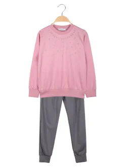 Mouset Completo tuta da bambina 2 pezzi felpa e pantaloni - rosa