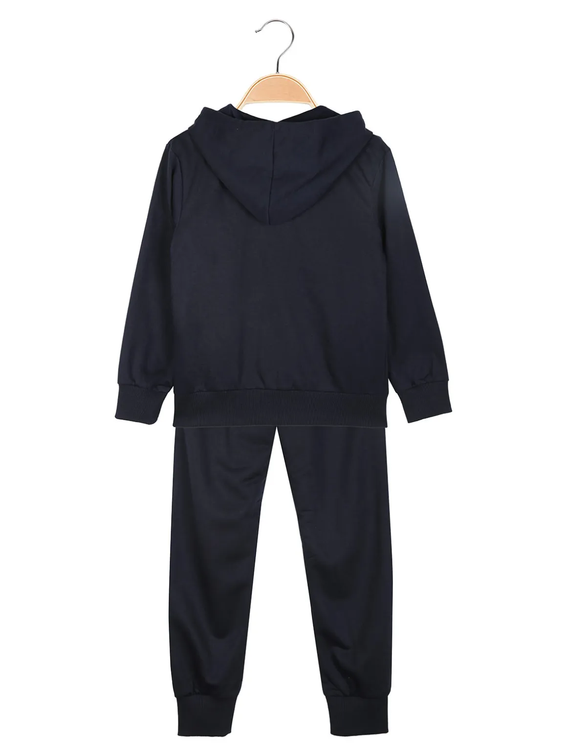 Mouset Completo tuta 3 pezzi da bambina con cappuccio e zip - blu scuro