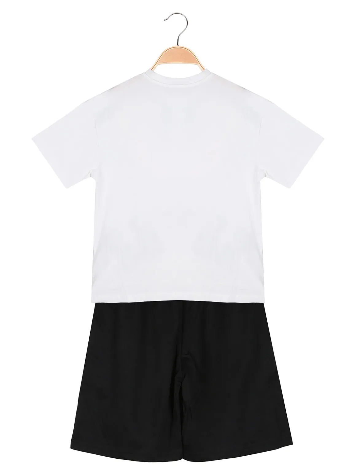 Mr Jek Completo corto da bambino in cotone con t-shirt e bermuda - bianco