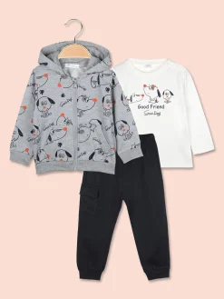 Mr Jek Completo da neonato 3 pezzi - grigio