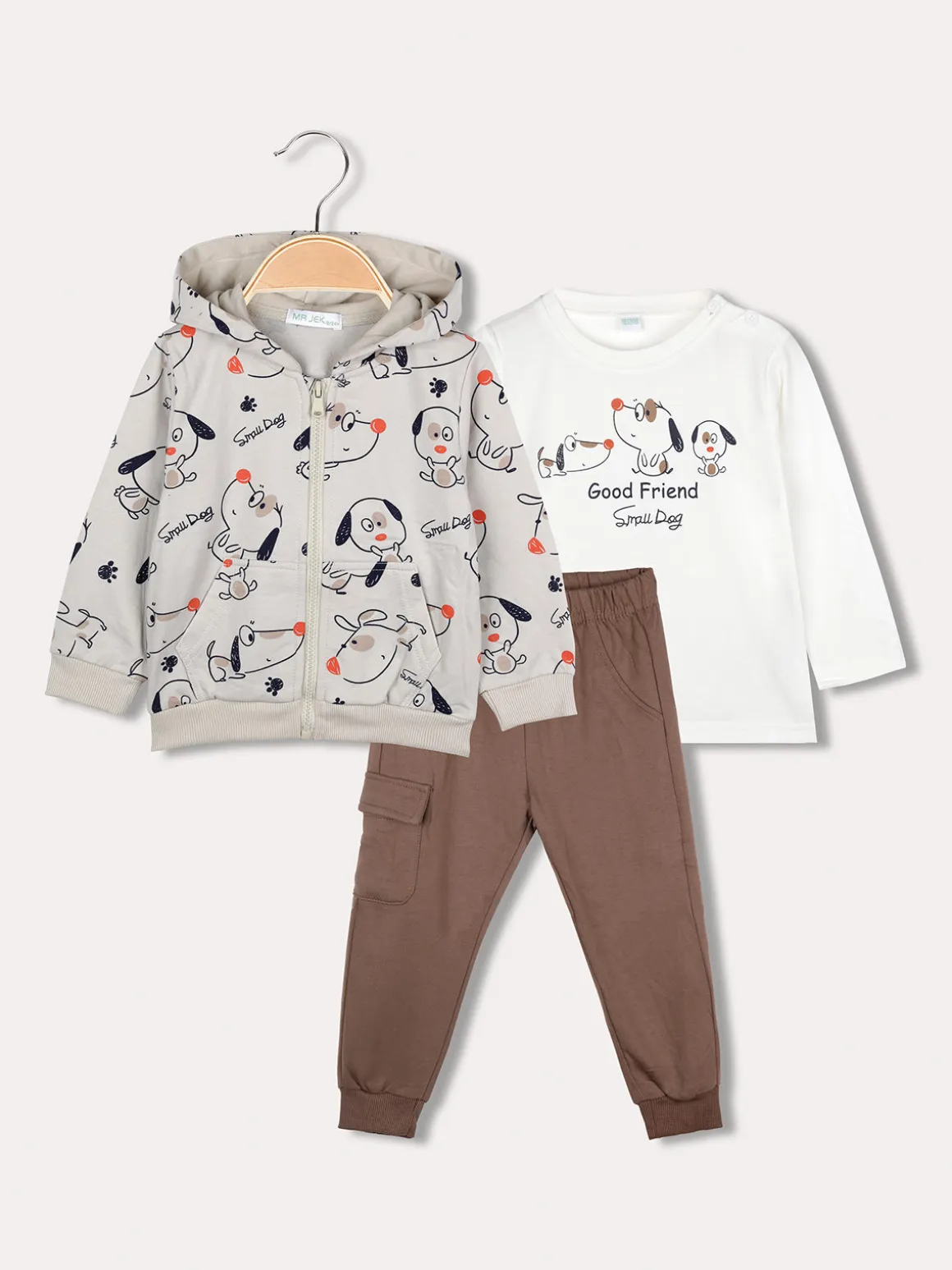 Mr Jek Completo da neonato 3 pezzi - fango