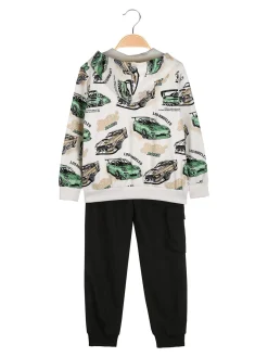Mr Jek Completo tuta 3 pezzi da bambino con cappuccio e zip - beige