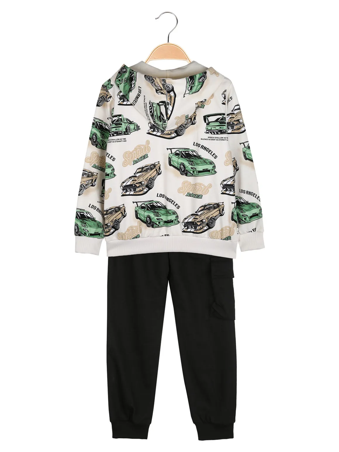 Mr Jek Completo tuta 3 pezzi da bambino con cappuccio e zip - beige