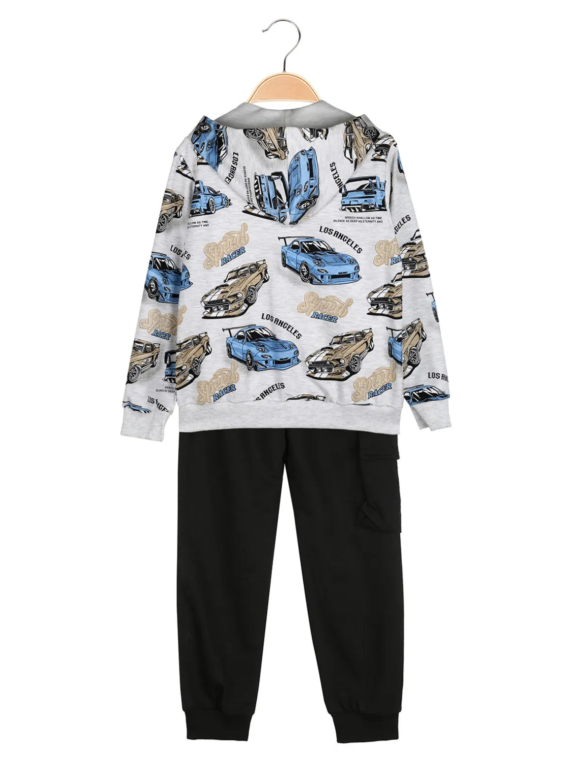 Mr Jek Completo tuta 3 pezzi da bambino con cappuccio e zip - grigio chiaro