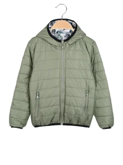 Mr Jek Giubbino 100 grammi da ragazzo reversibile con cappuccio e zip - verde chiaro