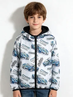 Mr Jek Giubbino 100 grammi da ragazzo reversibile con cappuccio e zip - nero