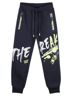 Mr Jek Pantaloni sportivi da bambino con polsini e coulisse - blu