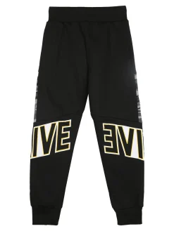 Mr Jek Pantaloni tuta da bambino con interno felpato - nero