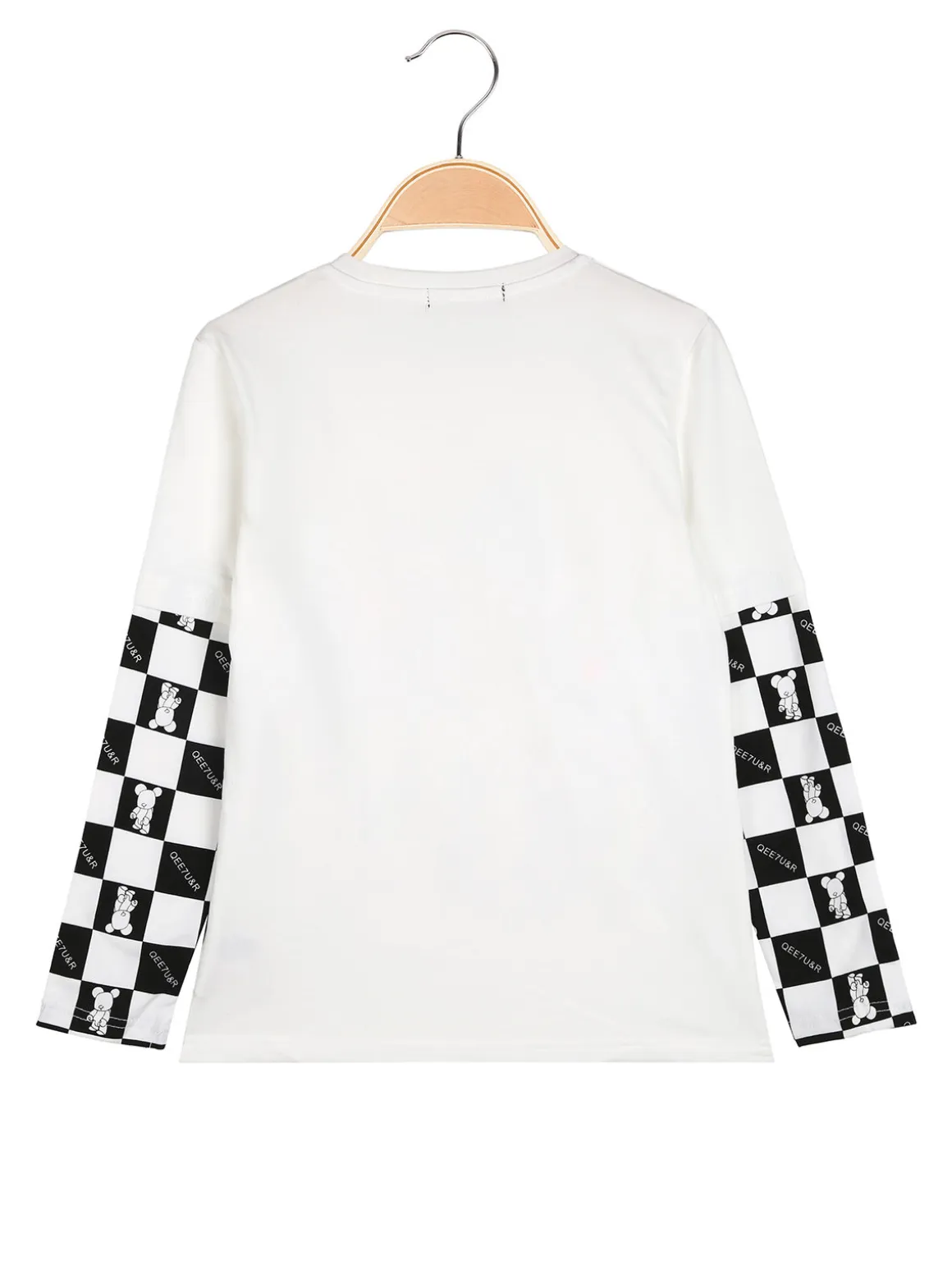 Mr Jek T-shirt da bambino a maniche lunghe stampate - bianco