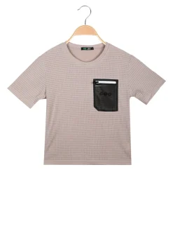 Mr Jek T-shirt da bambino con taschino a rete