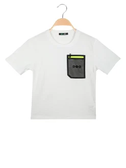 Mr Jek T-shirt da bambino con taschino a rete