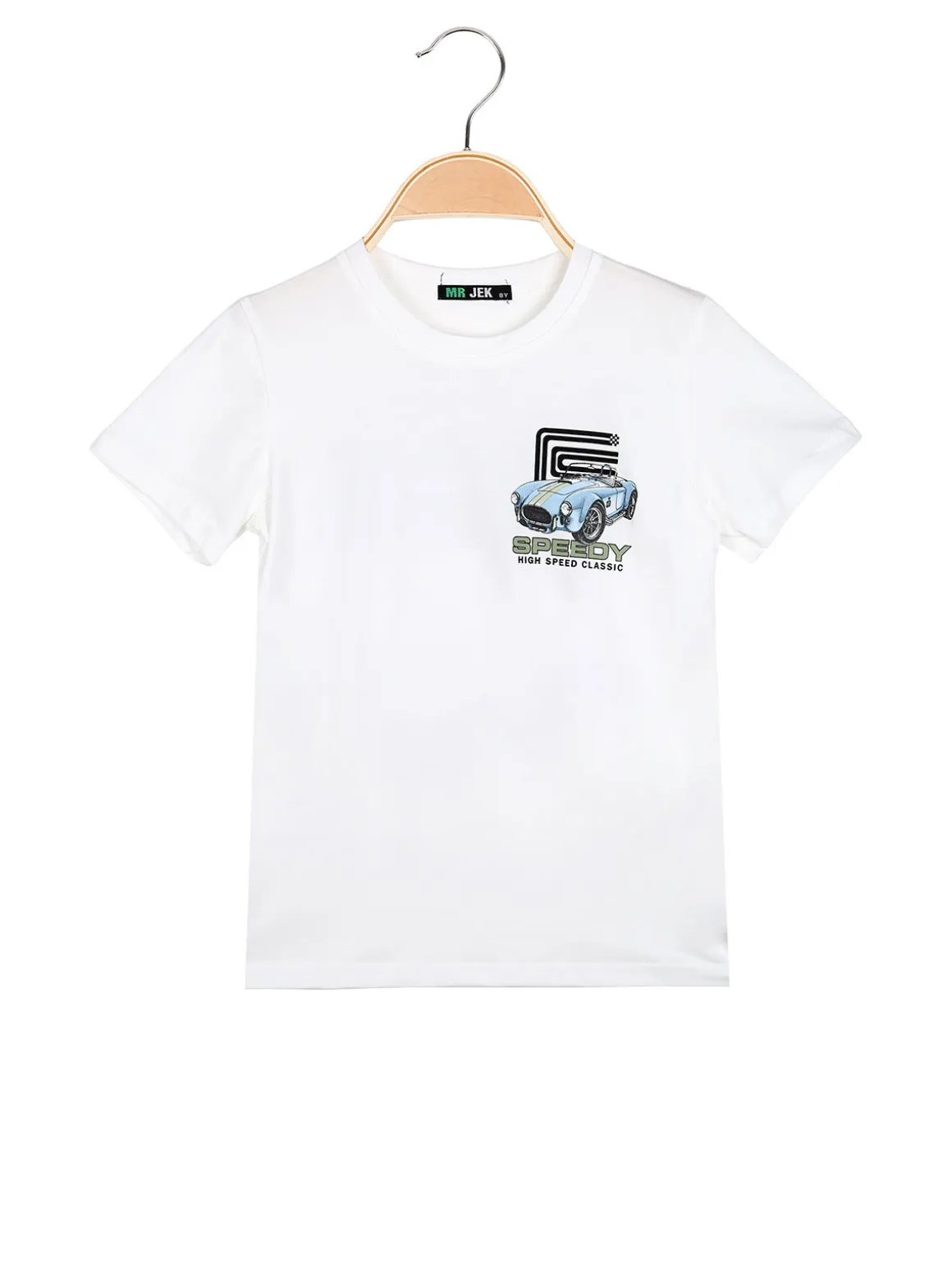 Mr Jek T-shirt da bambino in cotone con stampa disegno davanti e dietro - bianco