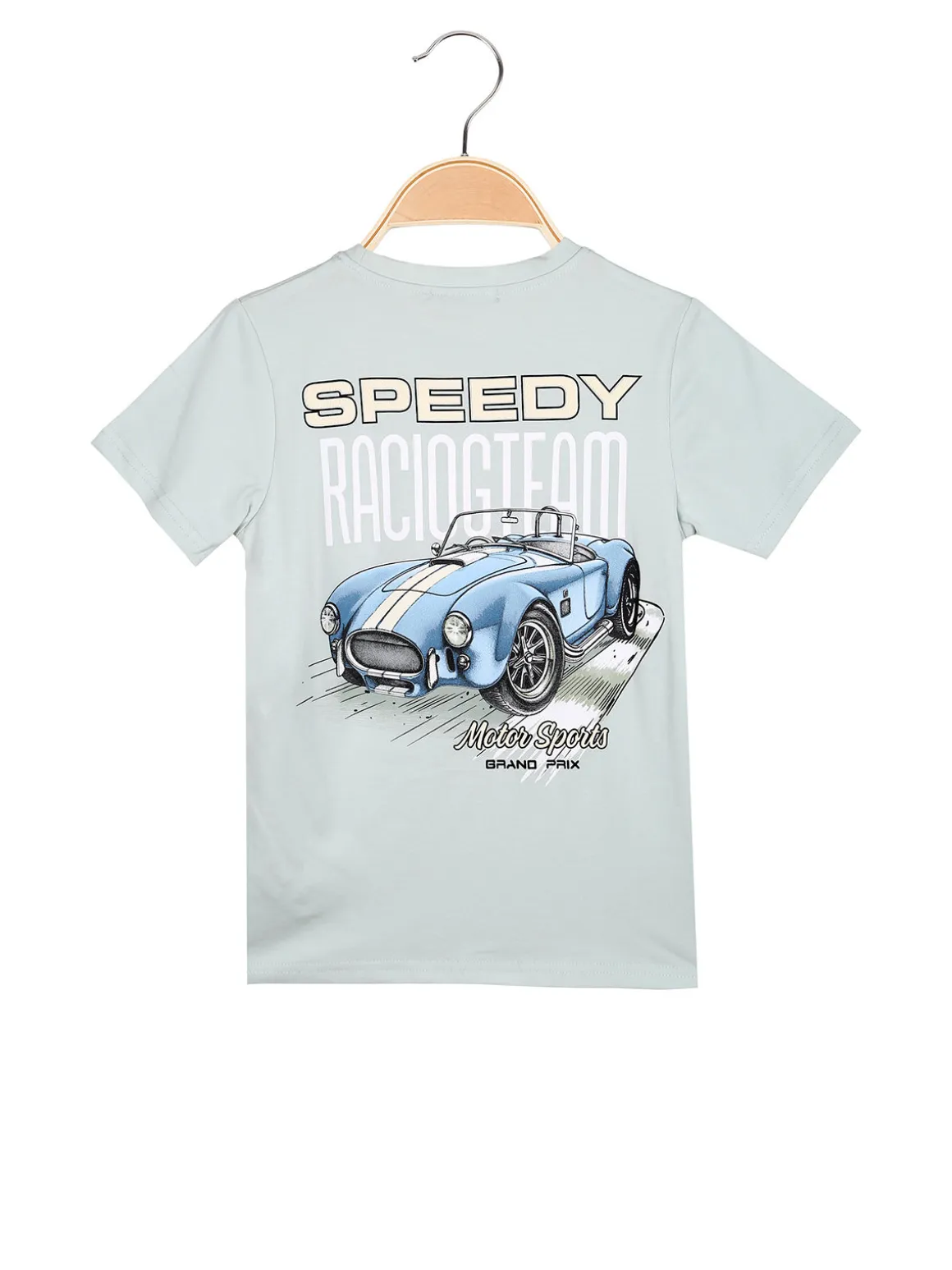 Mr Jek T-shirt da bambino in cotone con stampa disegno davanti e dietro - verde chiaro