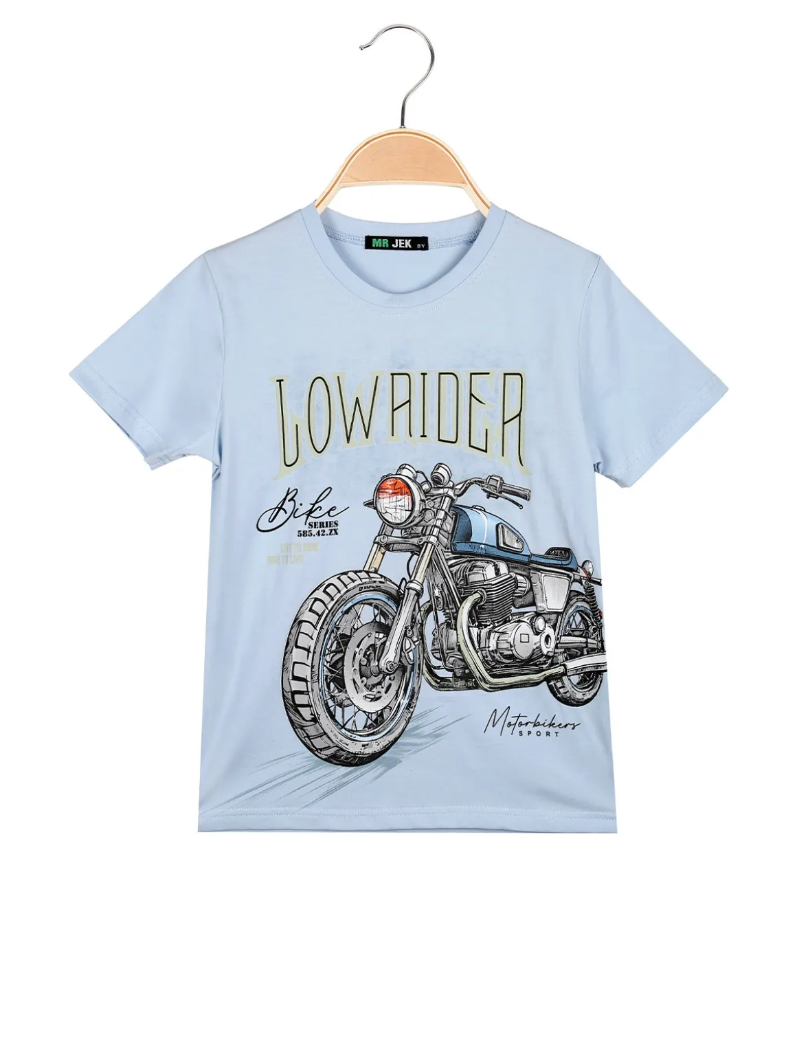 Mr Jek T-shirt da ragazzo in cotone con stampa disegno - azzurro
