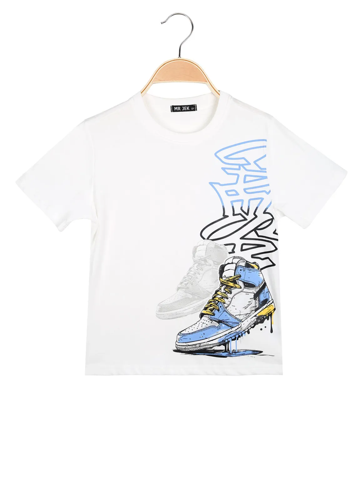 Mr Jek T-shirt da ragazzo in cotone con stampa - bianco